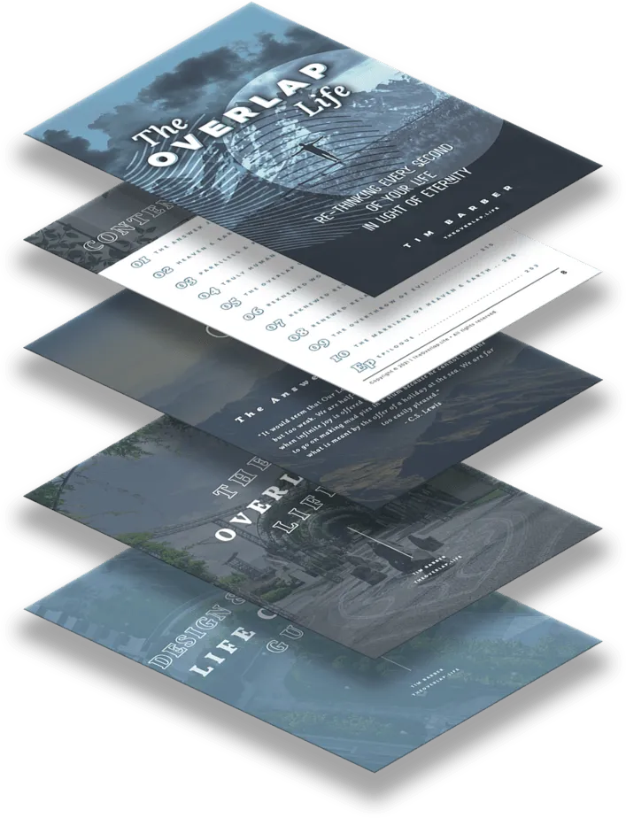 The Overlap Life book, audiobook, and study guide, stacked