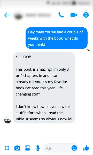 A reader's message: this book is amazing, my favorite book I've read this year, life changing stuff